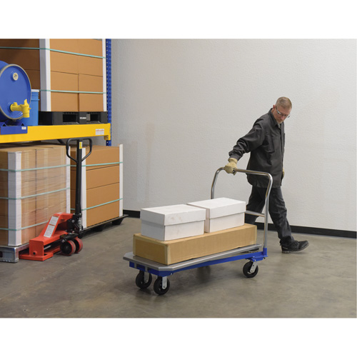 Platform Cart, 48" L x 24" W, 1500 lbs. Capacity, Mold-on Rubber Casters Waymarc Industries Inc