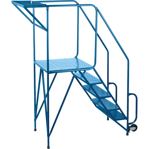 Mechanics/Maintenance Rolling Ladder, Steel, 5 Steps, 47" Platform Height Waymarc Industries Inc