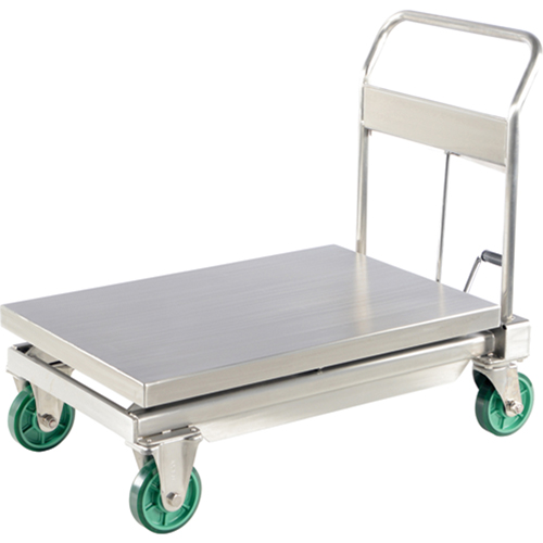 Hydraulic Scissor Lift Table, 35-1/2" L x 19-3/4" W, Stainless Steel, 1100 lbs. Capacity Waymarc Industries Inc
