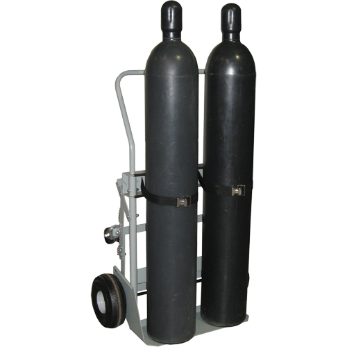 Four-Wheel Cylinder Hand Trucks, Pneumatic Wheels, 28" W x 6" L Base, 1000 lbs. Waymarc Industries Inc
