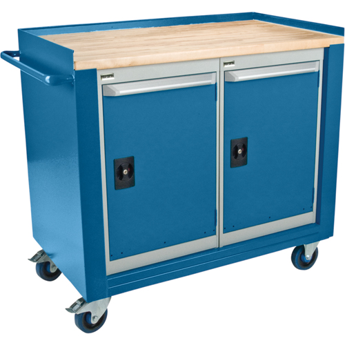 Industrial Duty Mobile Service Workbenches, Wood Surface Waymarc Industries Inc