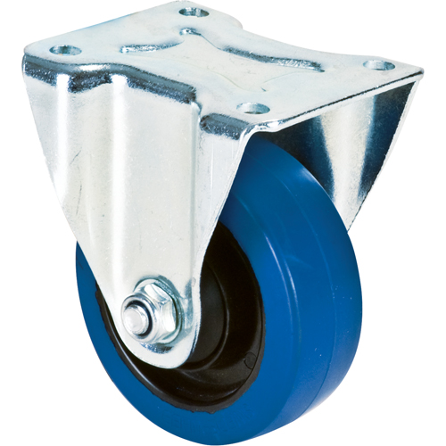 Roulette bleue, Fixe, 4" (101,6 mm), Caoutchouc, 350 lb (158,8 kg) Waymarc Industries Inc