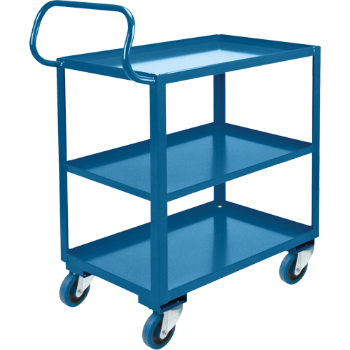 Ergonomic Shelf Truck, 800 lbs. Capacity, Steel, 26" W x 37" H x 38" D, Lip Up Waymarc Industries Inc