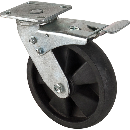 Hi-Temp Caster, Swivel with Brake, 8" (203.2 mm), Nylon, 1000 lbs. (453 kg.) Waymarc Industries Inc