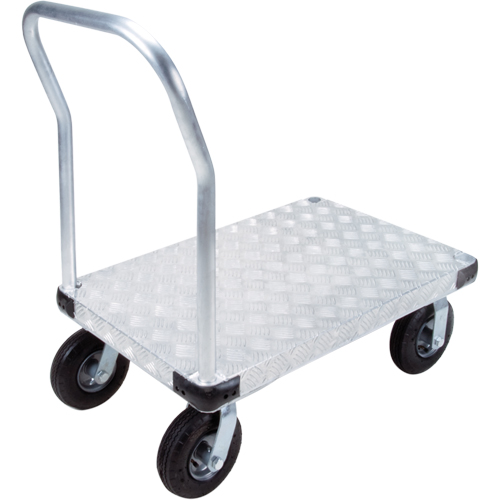 Aluminum Platform Truck, 24" W x 36" L, 1400 lbs. Cap., Pneumatic Wheels Waymarc Industries Inc