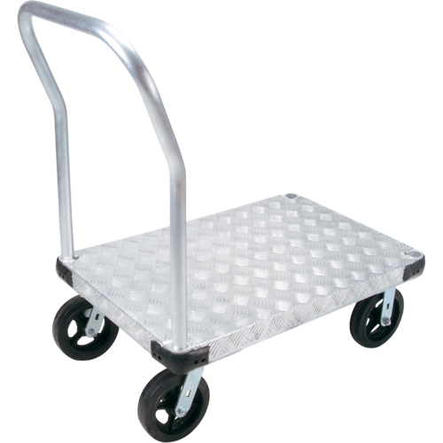 Aluminum Platform Truck, 24" W x 36" L, 2000 lbs. Cap., Mold-on Rubber Wheels Waymarc Industries Inc
