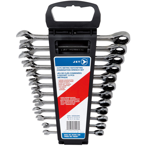 12-PC Long Pattern Metric Ratcheting Combination Wrench Set, Plain Handle Waymarc Industries Inc