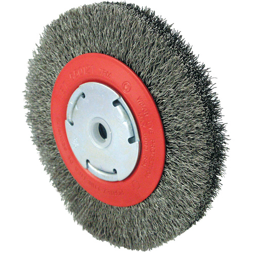 Brosse &agrave; fils cr&ecirc;p&eacute;s 101F-2M, 6" dia., Fils 0,014", Arbre 1/2" - 2" Waymarc Industries Inc