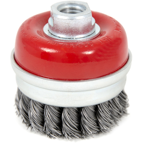 Brosse boisseau &agrave; fils li&eacute;s et nou&eacute;s &agrave; haute performance, 3" dia. x 5/8"-11 arbre Waymarc Industries Inc