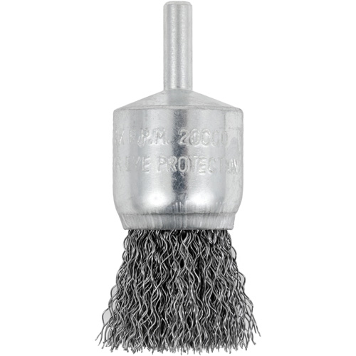 Brosse coupelle sertie mont&eacute;e sur tige, 1", Fils 0,012", Tige 1/4" Waymarc Industries Inc