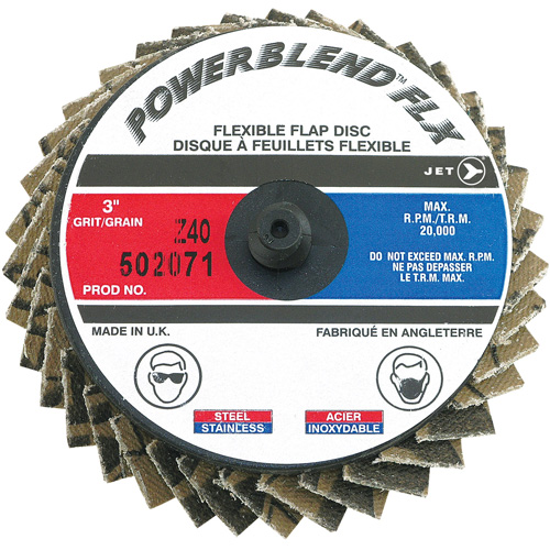 Disque &agrave; lamelles &agrave; rouler Powerblend FLX, 3" x Type R, Grain Z40, Alumine de zirconium Waymarc Industries Inc