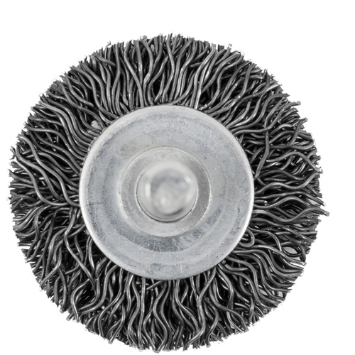 126 Shaft Mounted Crimped Radial Brush, 1-1/2", 0.02" Fill, 1/4" Shank Waymarc Industries Inc