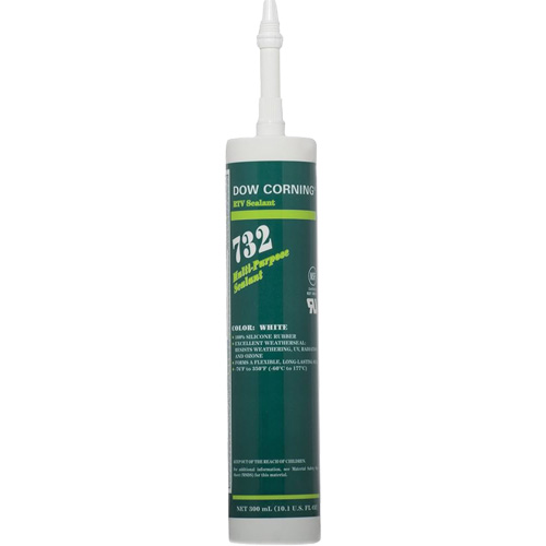 Dowsil 732 Multi-Purpose Silicone Sealant, 300 ml, Cartridge, White Waymarc Industries Inc