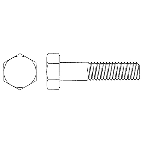 Hex Head Cap Screw, 1/4" Dia., 2-3/4" L, Zinc Cr+3/Zinc Plated, Coarse, Grade 5 Waymarc Industries Inc