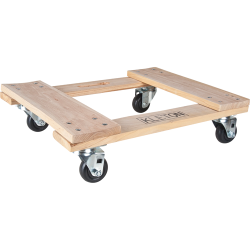 Hardwood Dolly, Polyolefin Wheels, 1000 lbs. Capacity, 18" W x 24" D x 7" H Waymarc Industries Inc