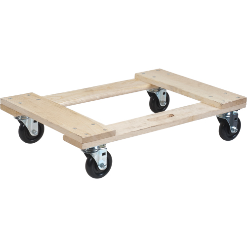 Socle roulant en bois dur, Roues en Polyol&eacute;fine, Capacit&eacute; de 900 lb, 18" la x 24" p x 7" h Waymarc Industries Inc