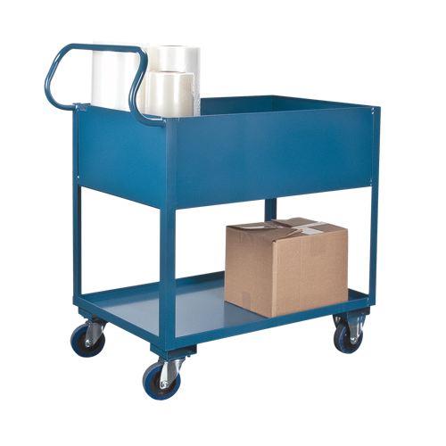 Chariots de service &agrave; bordure profonde, 2 Tiers, 24" la x 47" h x 36" p, Capacit&eacute; 1200 lb Waymarc Industries Inc