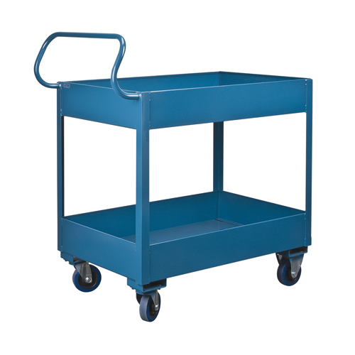 Deep Lipped Service Cart, 2 Tiers, 24" W x 47" H x 36" D, 1200 lbs. Capacity Waymarc Industries Inc