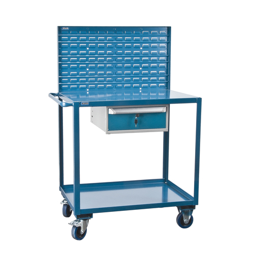 Mobile Service Cart, 2 Tiers, 24" W x 57" H x 40" D, 1200 lbs. Capacity Waymarc Industries Inc