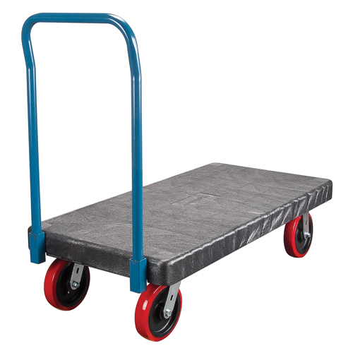 Plastic Platform Truck, 48" L x 24" W, 2500 lbs. Cap., Polyurethane Wheels Waymarc Industries Inc