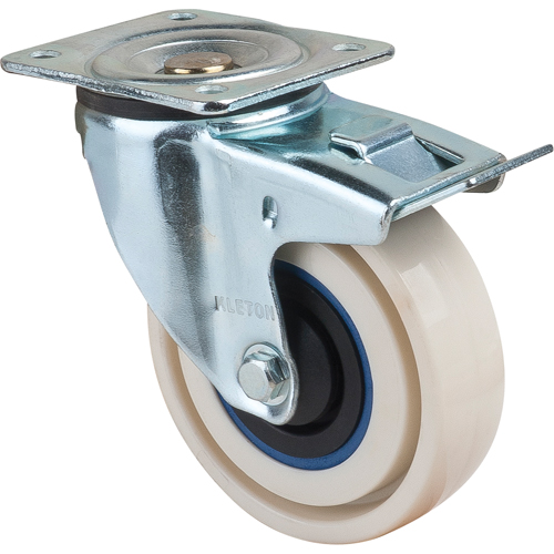 Sandwich Casters, Swivel with Brake, 4" (101.6 mm), Nylon, 440 lbs. (199.58 kg.) Waymarc Industries Inc