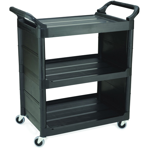 Bussing Cart with End Panels, 3 Tiers, 18-5/8" x 36-5/8" x 33-5/8", 150 lbs. Capacity Waymarc Industries Inc