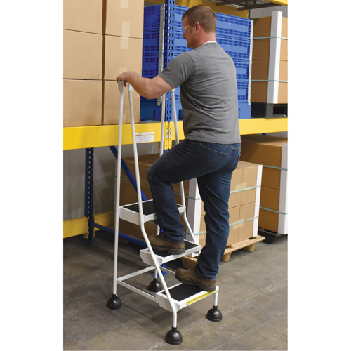 &eacute;chelles Stop-Step, 3 marches, Largeur de la marche 16", Hauteur de la plateforme 28-11/16", Acier Waymarc Industries Inc
