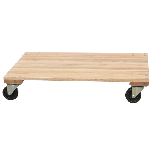 Socle roulant &agrave; plateforme en bois solide, Roues en Caoutchouc, Capacit&eacute; de 1200 lb, 18" la x 30" p x 7" h Waymarc Industries Inc