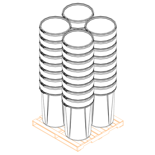 Nestable Polyethylene Drum, 55 US gal (45 imp. gal.), Open Top, Blue Waymarc Industries Inc