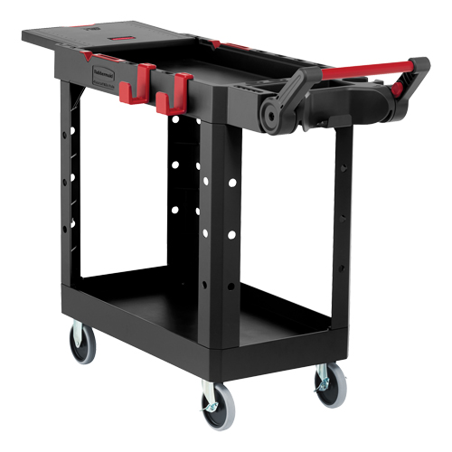 Chariot utilitaire robuste et polyvalent, 2 tiers, 17-3/4" x 36" x 46-1/5", Capacit&eacute; 500 lb Waymarc Industries Inc