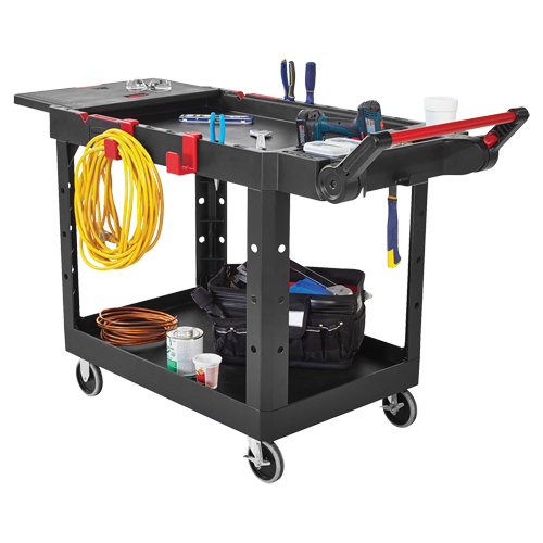 Chariot utilitaire robuste et polyvalent, 2 tiers, 17-3/4" x 36" x 46-1/5", Capacit&eacute; 500 lb Waymarc Industries Inc