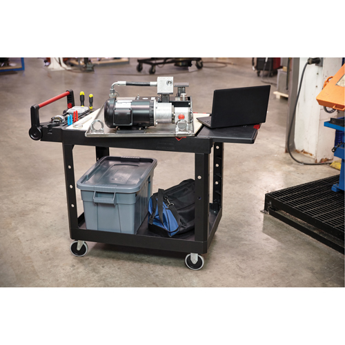 Chariot utilitaire robuste et polyvalent, 2 tiers, 17-3/4" x 36" x 46-1/5", Capacit&eacute; 500 lb Waymarc Industries Inc