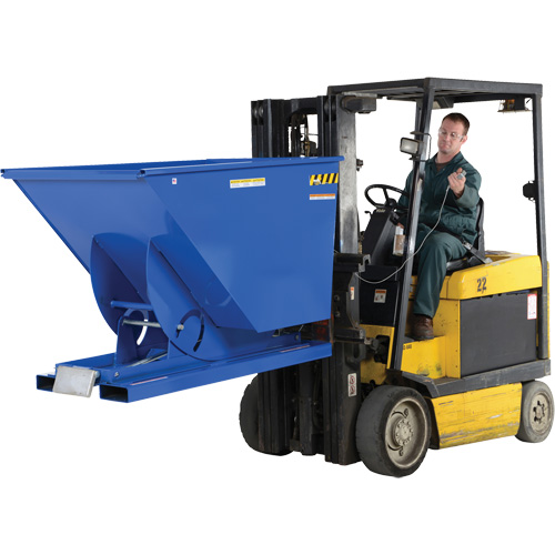 Conteneur autobasculeur, Acier, 1-1/2 vg³, Bleu Waymarc Industries Inc