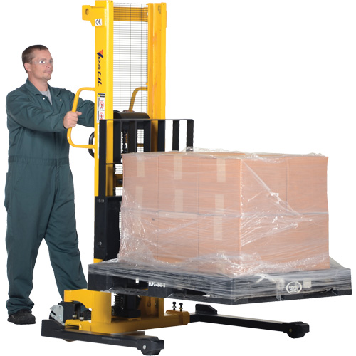 Manual Hydraulic Stacker, Hand Pump Operated, 2000 lbs. Capacity, 35" Max Lift Waymarc Industries Inc