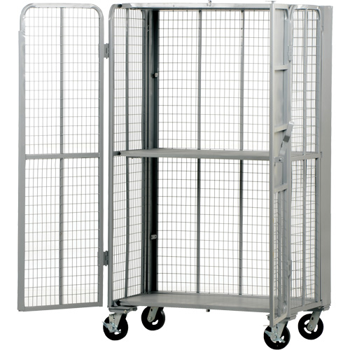 FST Series Folding Security Truck, 1 Tiers, 27" L x 45" W x 77" H, 2000 lbs. Cap. Waymarc Industries Inc