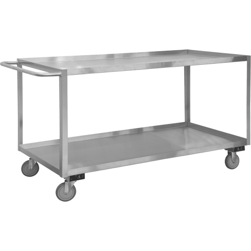 Industrial Grade Shelf Cart, 2 Tiers, 18-1/8" W x 42" H x 35" D, 1200 lbs. Capacity Waymarc Industries Inc