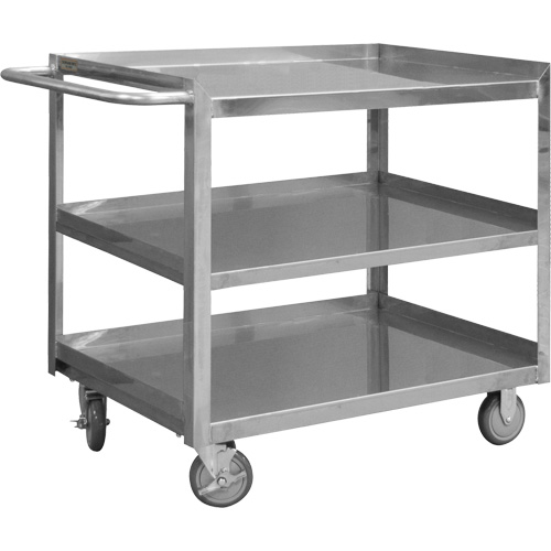 Industrial Grade Shelf Cart, 3 Tiers, 24-1/8" W x 35" H x 42" D, 1200 lbs. Capacity Waymarc Industries Inc