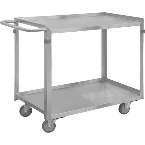 Industrial Grade Shelf Cart, 2 Tiers, 16-3/4" W x 34" H x 36-7/16" D, 600 lbs. Capacity Waymarc Industries Inc