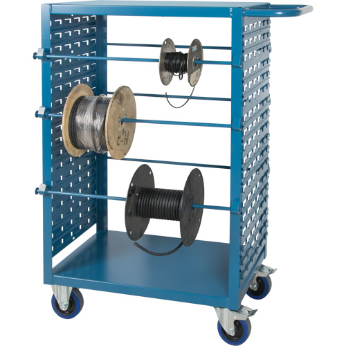 Mobile Wire Spool Cart, Steel, 6 Rod, 21" W x 48" H x 38" D, 1200 lbs. Capacity Waymarc Industries Inc