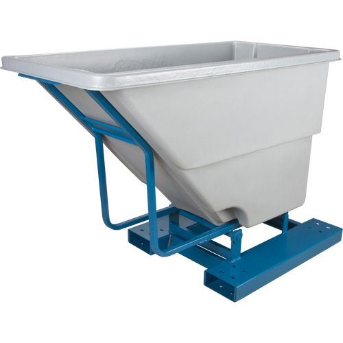 Self-Dumping Hopper, Polyethylene, 5/8 cu.yd., Grey Waymarc Industries Inc