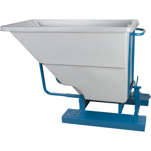 Self-Dumping Hopper, Polyethylene, 5/8 cu.yd., Grey Waymarc Industries Inc