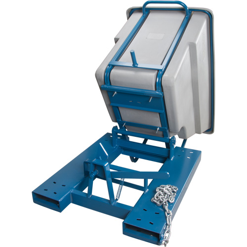 Self-Dumping Hopper, Polyethylene, 5/8 cu.yd., Grey Waymarc Industries Inc