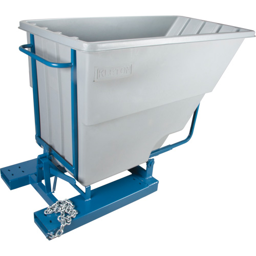 Self-Dumping Hopper, Polyethylene, 1-1/10 cu.yd, Grey Waymarc Industries Inc