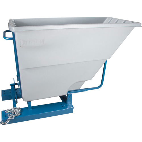 Self-Dumping Hopper, Polyethylene, 1-1/10 cu.yd, Grey Waymarc Industries Inc
