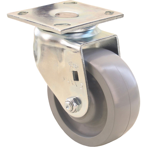 Max9 Directional & Wheel iLock Caster, Swivel with Brake, 6" (152.4 mm), Envirothane Grey-WOW, 1100 lbs. (498.95 kg.) Waymarc Industries Inc