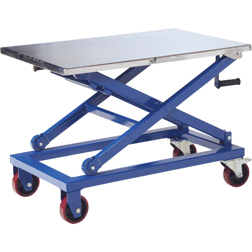 Manual Scissor Lift Table, 37" L x 23-1/2" W, Steel, 660 lbs. Capacity Waymarc Industries Inc
