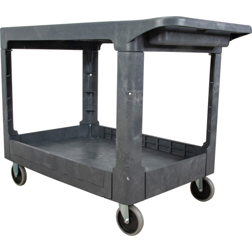 Chariot utilitaire pour l'entretien avec tablette plate, 2 tiers, 25-1/4" x 32-1/4" x 44", Capacit&eacute; 550 lb Waymarc Industries Inc