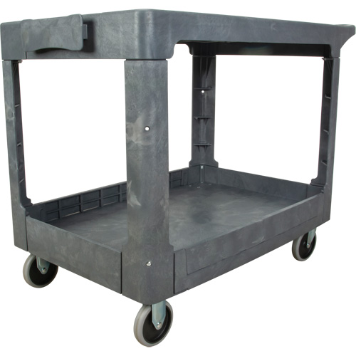 Chariot utilitaire pour l'entretien avec tablette plate, 2 tiers, 25-1/4" x 32-1/4" x 44", Capacit&eacute; 550 lb Waymarc Industries Inc