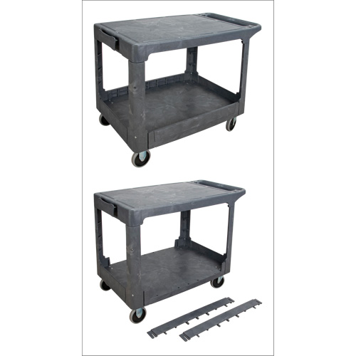 Chariot utilitaire pour l'entretien avec tablette plate, 2 tiers, 25-1/4" x 32-1/4" x 44", Capacit&eacute; 550 lb Waymarc Industries Inc