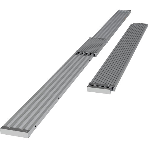 Planche de travail t&eacute;lescopique, 204" la x 12" pr, Capacit&eacute; de 250 lb, D&eacute;mont&eacute; Waymarc Industries Inc